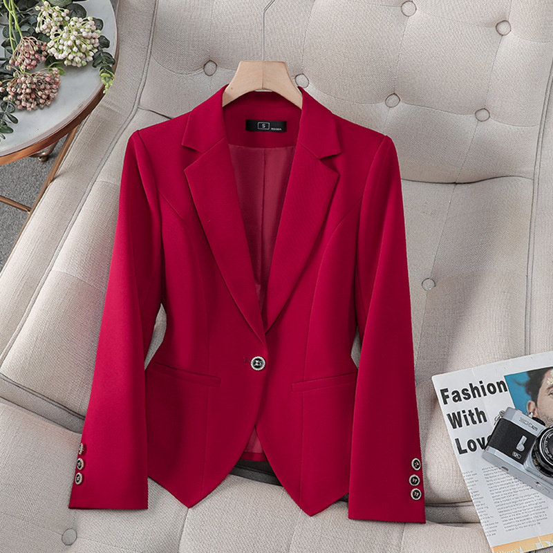 Women Formal Wear Black And White - 新しいファッション女性フォーマルブレザー女性赤白黒オフィススーツコートレディースビジネスワークウェアジャケット春秋アウター