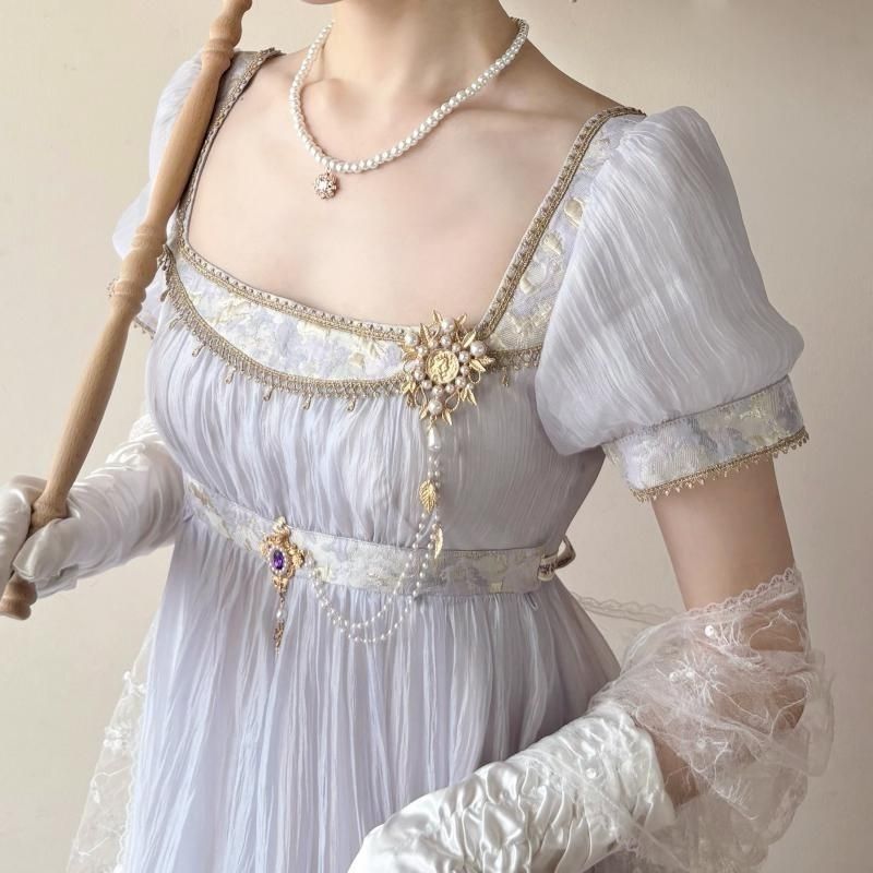 Women'S Green Formal Wear - 手作りリージェンシーエンパイアウエストロリータドレス女性ヴィンテージグリーンビーズレースフォーマルドレス原宿エレガントパーティー衣装シックレトロン