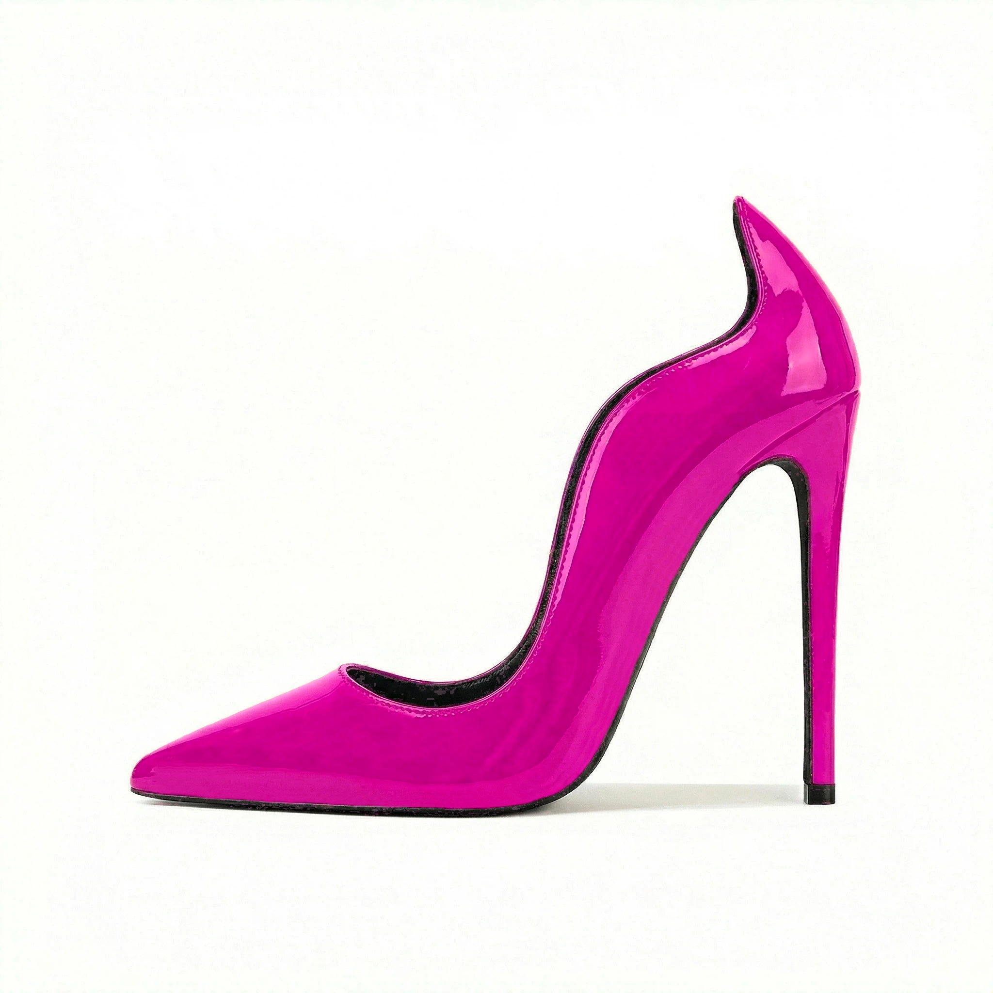 Slingback Heel Formal - 新しい春のポインテッドトゥスティレットシングルシューズパテントレザーハイヒール47大きいサイズの女性の靴エレガントなフォーマルレザーシューズ
