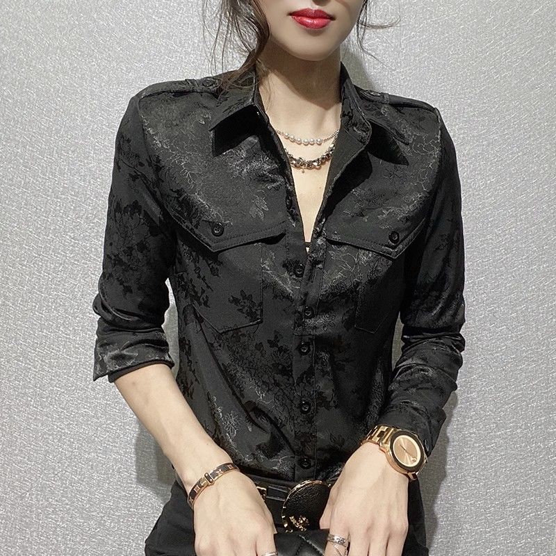女性トップス春と秋のフル長袖女性のシャツブラウスオフィス服着 - Women'S Green Formal Wear のレビューと価格