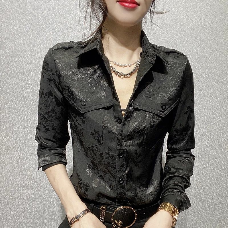 女性トップス春と秋のフル長袖女性のシャツブラウスオフィス服着 - Women'S Green Formal Wear のレビューと価格