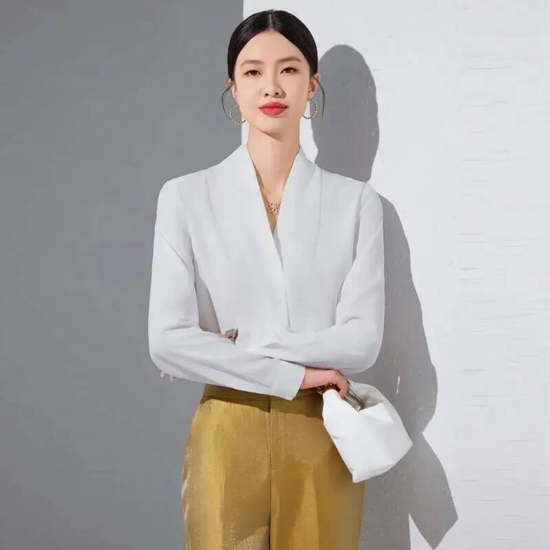 2025年春秋新作ファッションスタイルブラウスシャツ長袖プロ - Women Formal Wear Stitching のレビューと価格