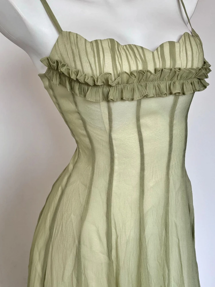 ヴィンテージフェアリーグランジグリーンロングドレススタイリッ - Women'S Green Formal Wear のレビューと価格