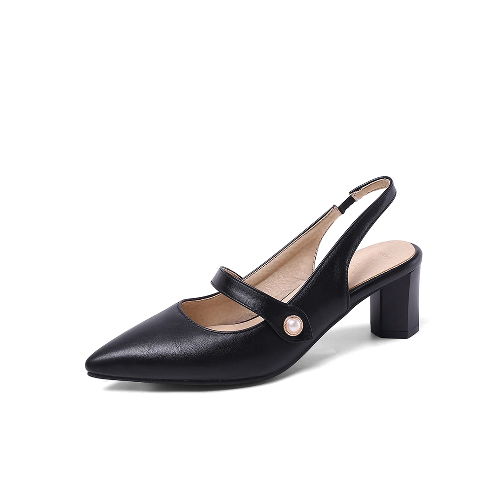 夏の新作エレガントなベージュと黒のスリングバックサンダル、女 - Slingback Heel Formal のレビューと価格