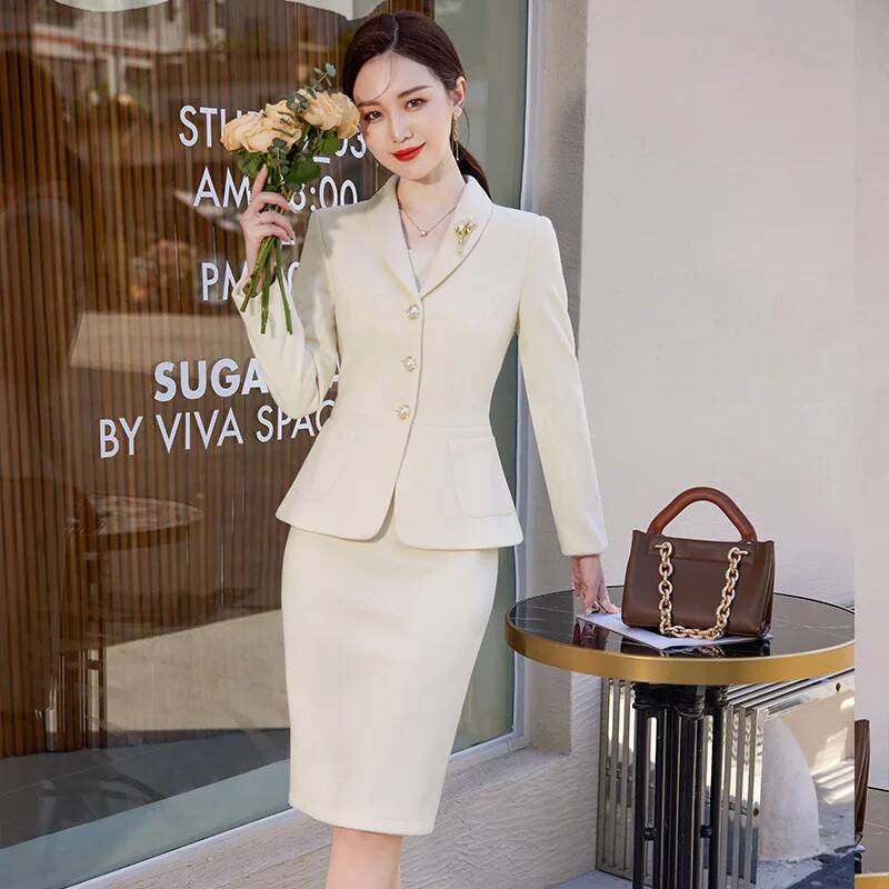 高品質生地 OLスタイル レディース ビジネススーツ トップ - Women Formal Wear Stitching のレビューと価格