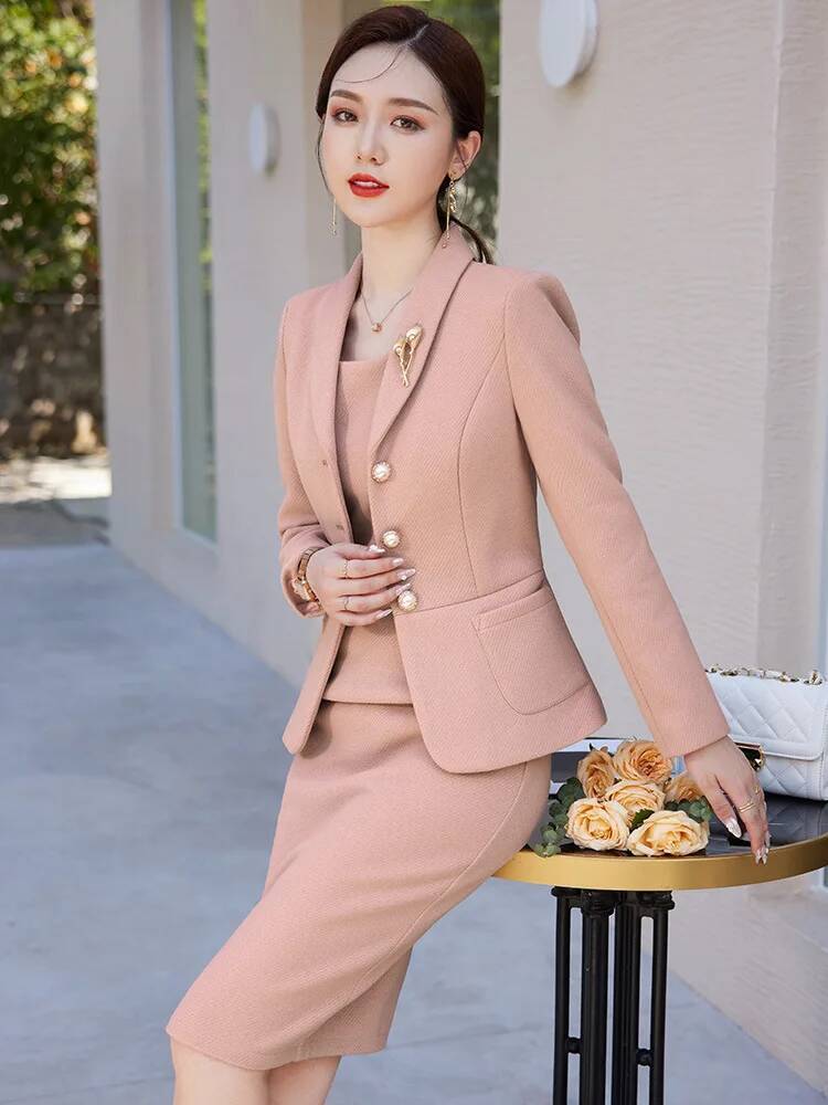 高品質生地 OLスタイル レディース ビジネススーツ トップ - Women Formal Wear Stitching のレビューと価格