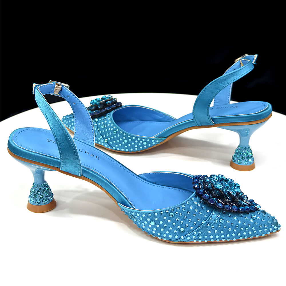 クリスタルラインストーンヒール＆クラッチバッグセット ポイン - Slingback Heel Formal のレビューと価格