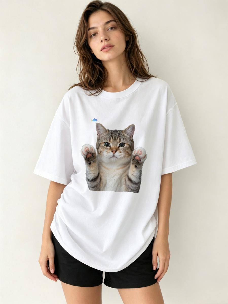 Tシャツ ダブルステッチデザイン 丈夫でカジュアルな普段着  - Women Formal Wear Stitching のレビューと価格