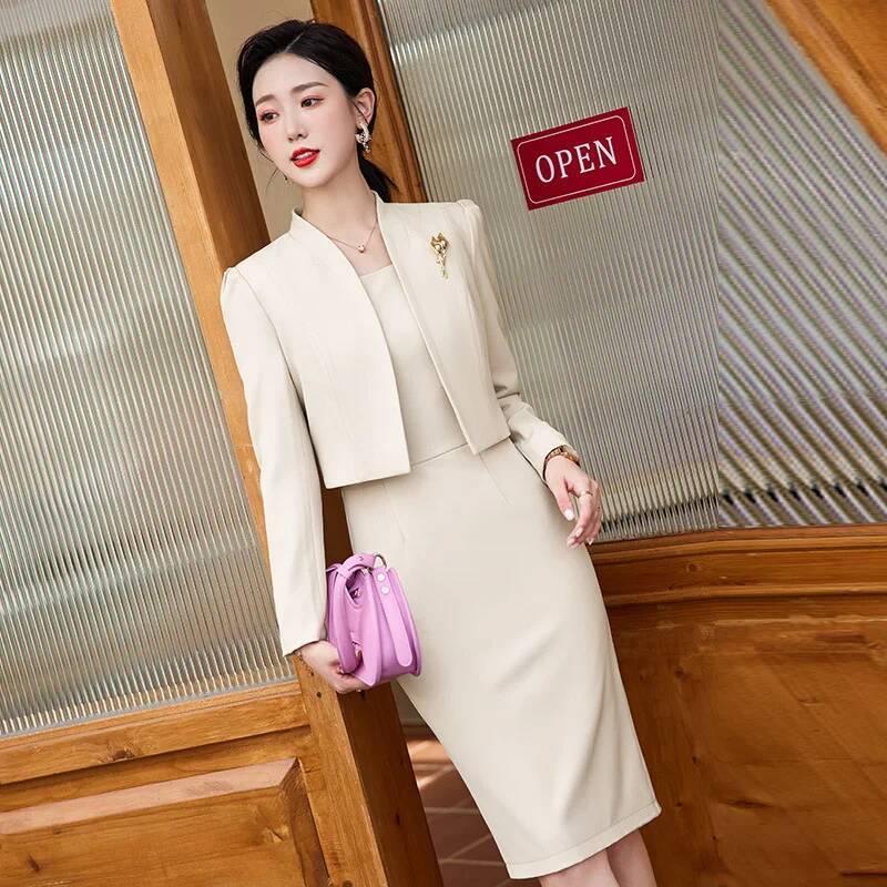 レディースビジネススーツ、ツーピースセット、ブレザーコートと - Women Formal Wear Stitching のレビューと価格