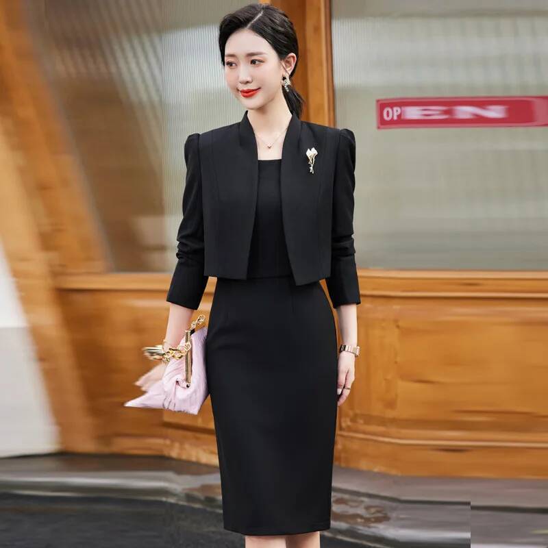 レディースビジネススーツ、ツーピースセット、ブレザーコートと - Women Formal Wear Stitching のレビューと価格