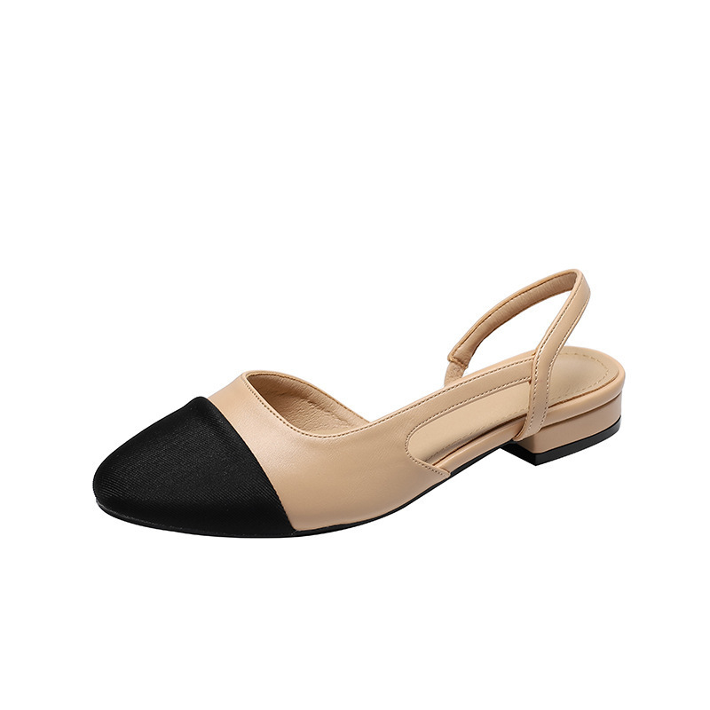 パッチワークレザースリングバック女性のサンダルファッションフ - Slingback Heel Formal のレビューと価格