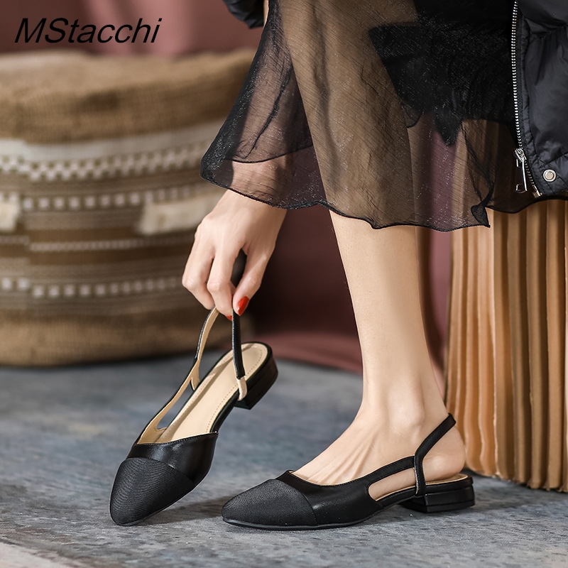 パッチワークレザースリングバック女性のサンダルファッションフ - Slingback Heel Formal のレビューと価格